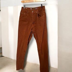 Vintage ikeda Brown denim Pants y2k 30